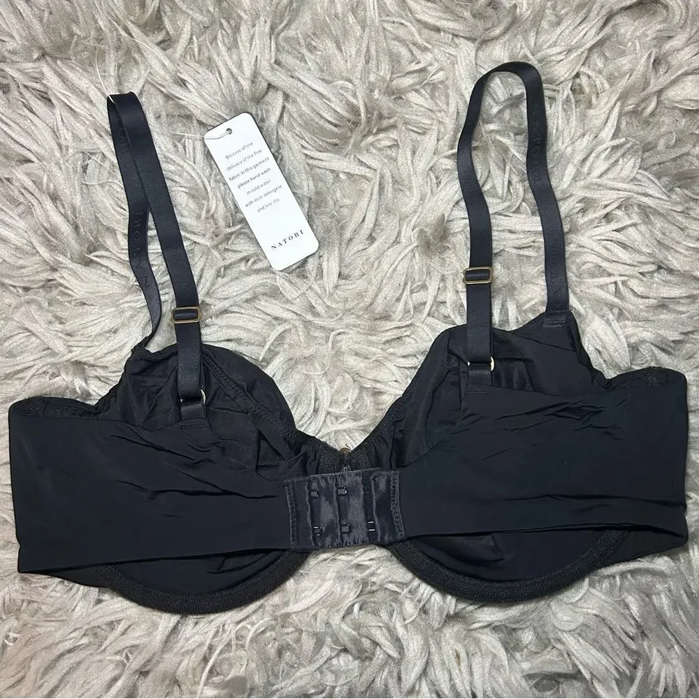 NEW Natori Pure Luxe Balconette black bra size 36D - Picture 6 of 8